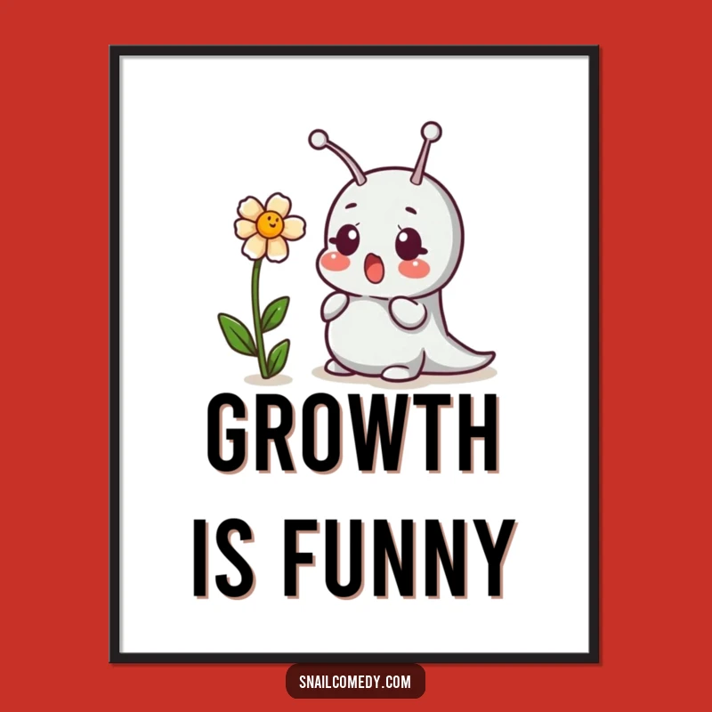 Funny Snail & Giggling Flower Poster - Hilarious Wall Art for Any Room