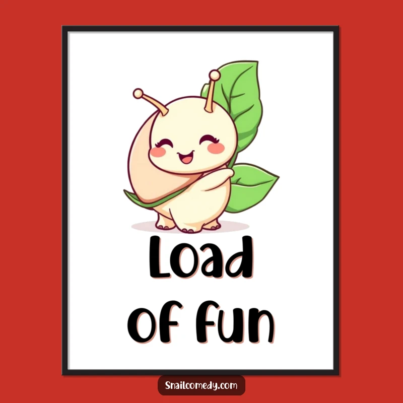 Funny Snail Poster: Wide Smile Leaf Carrier Art Print