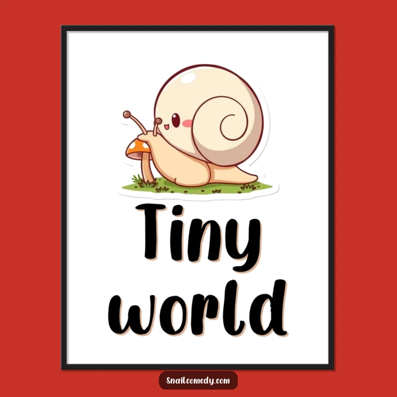 Funny Snail Poster: Enthusiastic Mushroom Explorer Art Print