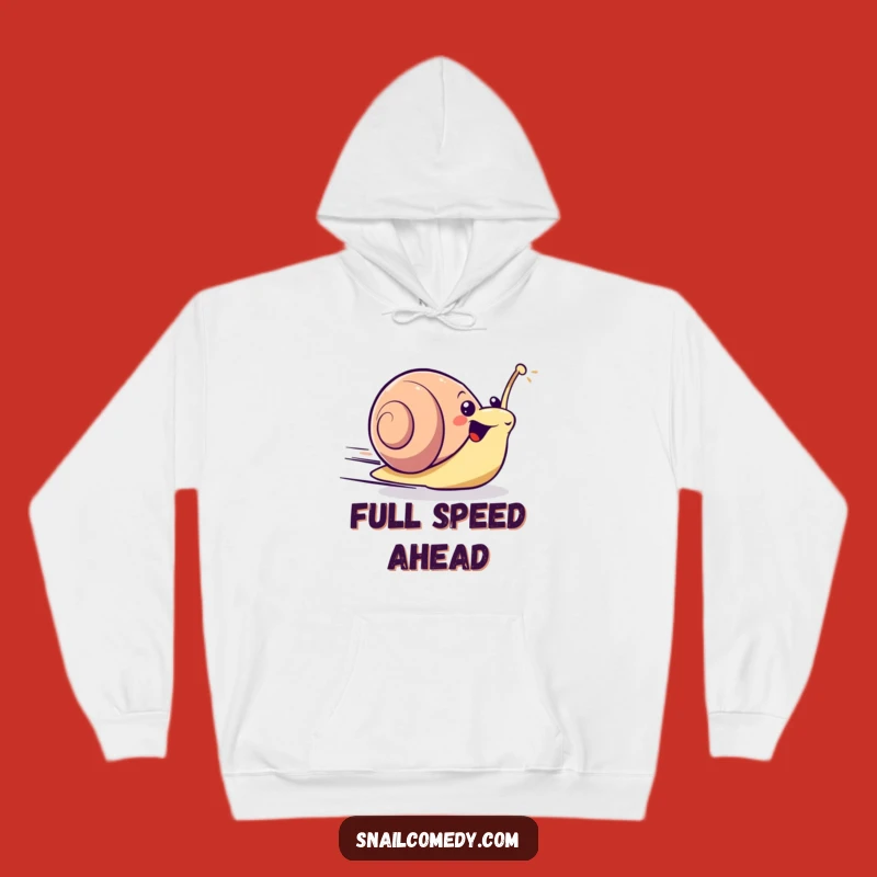 Funny Excited Kawaii Snail Hoodie - Cozy Zoom & A Surprising Hug