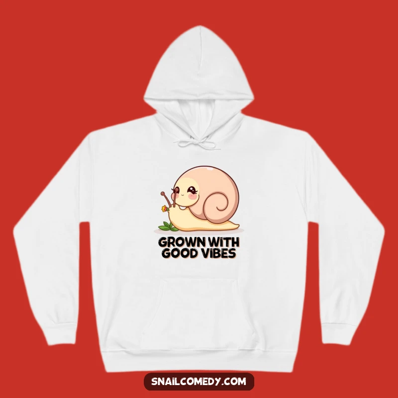 Funny Nudging Snail Hoodie - Playful Flower Interaction, Perfect Funny Gift!