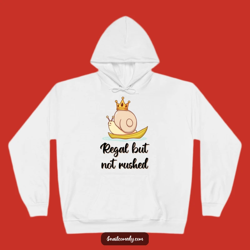 Funny Snail Crown Hoodie, Cozy Royal Snail Journey, Warm and Funny Gift