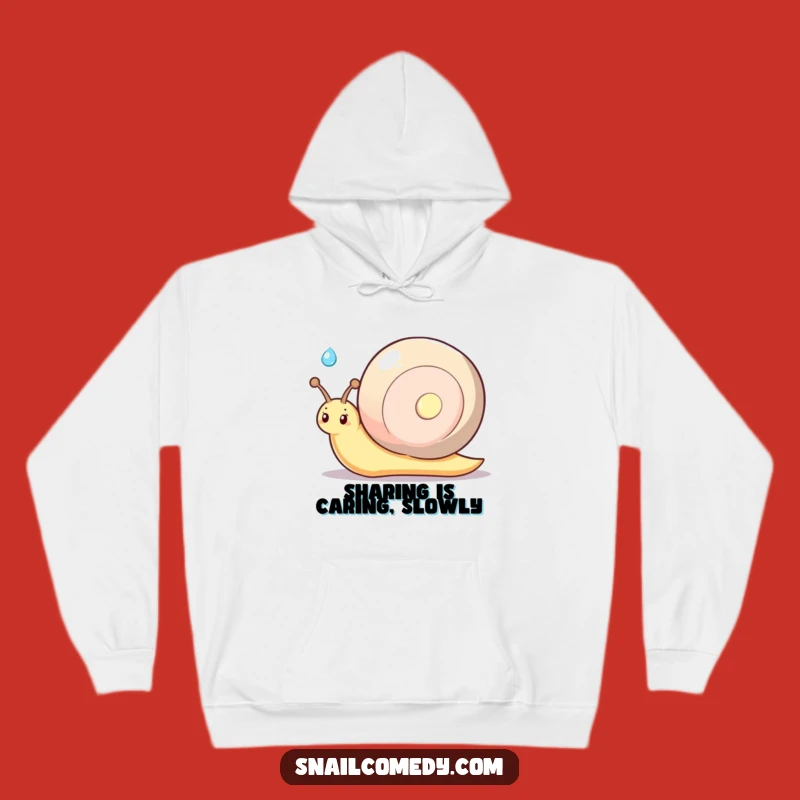 Cozy Funny Kawaii Snail Shy Smile Hoodie - Dewdrop Offering Sweatshirt, Gift