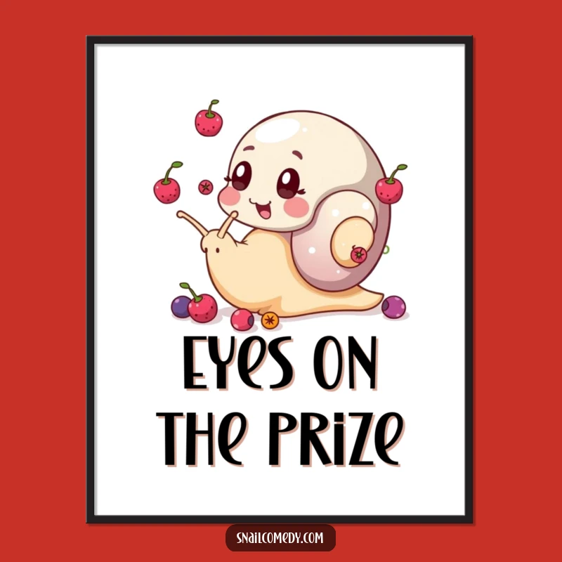 Free Printable Wall Art: Snail Juggling Berries, Whimsical Downloadable Art!