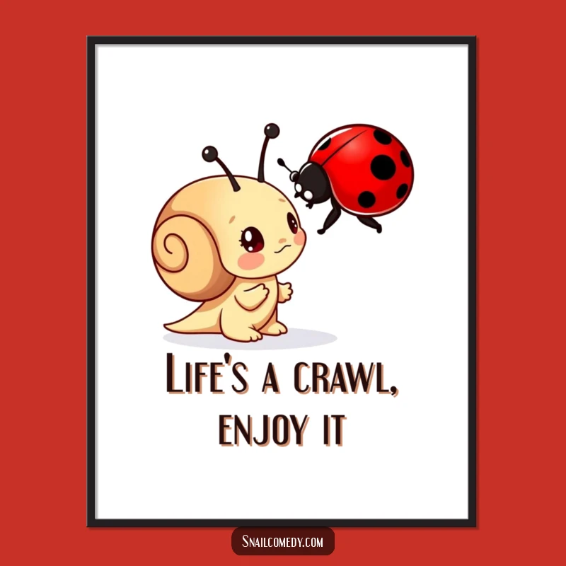 Free Printable Wall Art: Curious Snail & Ladybug, Wonderous Nature Downloadable Decor