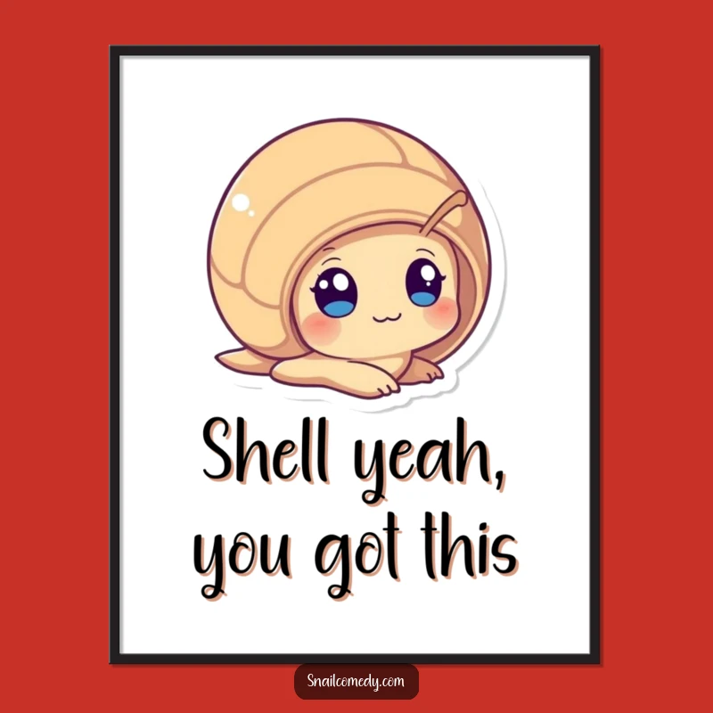 Funny Free Printable Wall Art: Curious Kawaii Snail, Downloadable Art