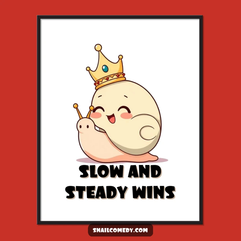 Funny Free Printable Wall Art: Giggling Snail King - Royal Downloadable Art