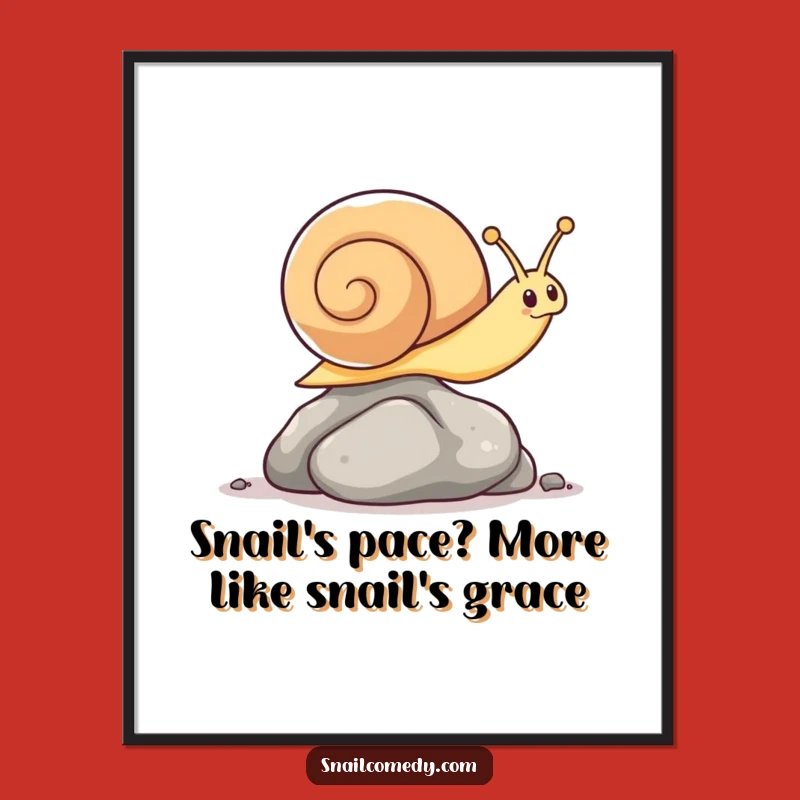 Funny Free Printable Wall Art: Kawaii Snail's Agile Leap - Quirky Downloadable Decor!