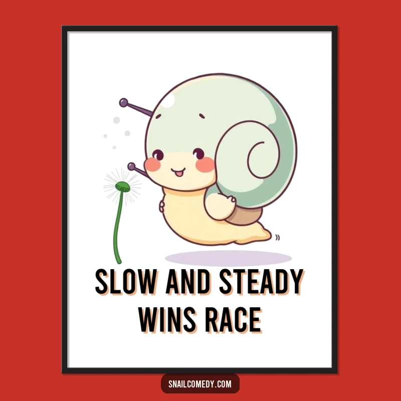 Funny Free Printable Wall Art: Snail Race Art, Humorous Downloadable Decor for Your Space