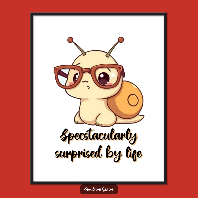 Funny Free Printable Wall Art: Surprised Snail Spectacles - Quirky Downloadable Decor!