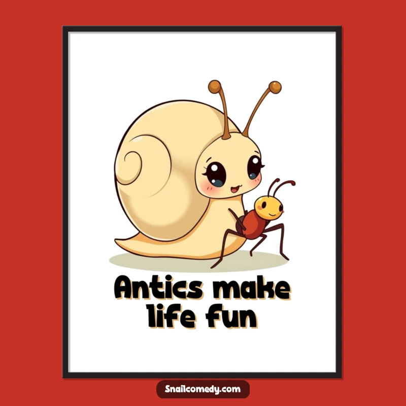 Funny Snail Ant Surprise Free Printable Wall Art: Whimsical Downloadable Art for Smiles