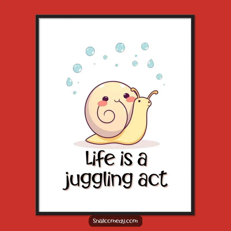 Free Printable Wall Art: Juggling Snail, Happy Downloadable Decor for a Cheerful Space!