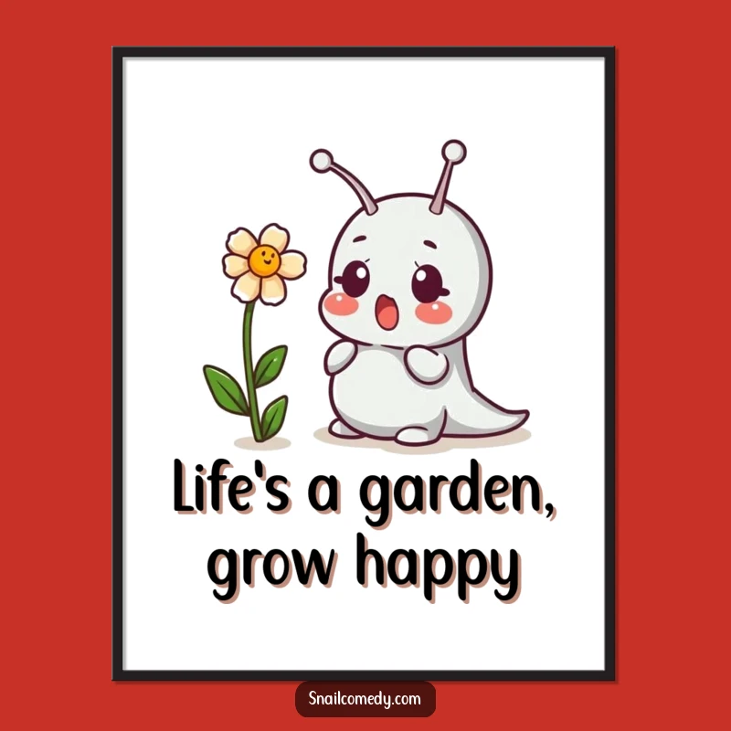 Free Printable Wall Art: Funny Snail & Flower! Surprising Giggle Downloadable Decor