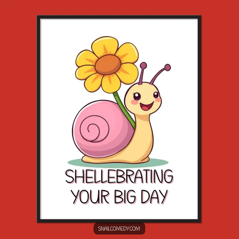Free Printable Joyful Snail Flower Wall Art - Whimsical Downloadable Decor for a Cheerful Home