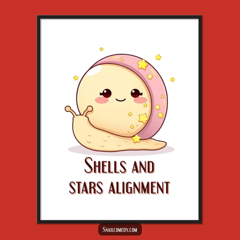 Free Printable Wall Art: Smiling Star Snail, Funny Downloadable Decor