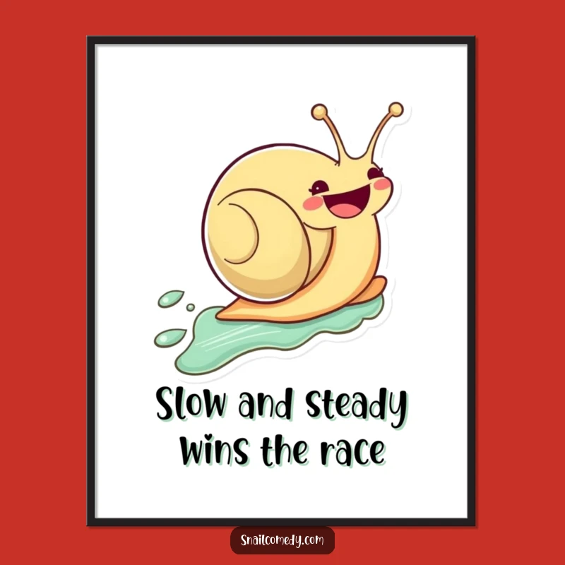 Funny Free Printable Kawaii Snail Art: Zooming Smile Decor Downloadable