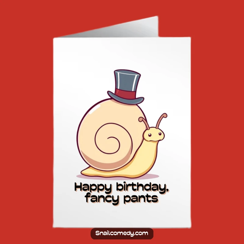 Free Printable Birthday Card: Funny Snail Top Hat, Perfect Downloadable Gift