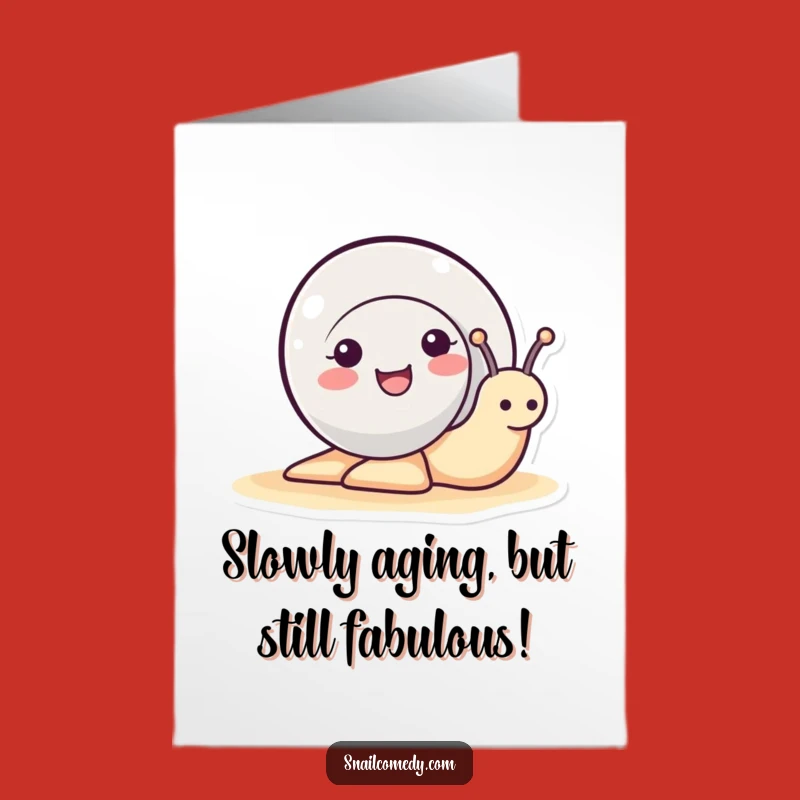 Free Printable Birthday Card: Smiling Snail Peeking Joyfully - Funny Downloadable Gift for All Ages