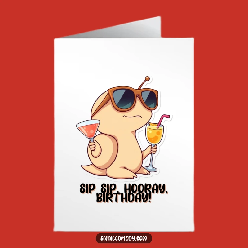 Free Printable Birthday Card: Snail's Surprised Cocktail Party!