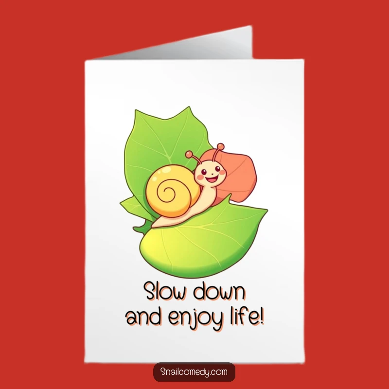 Free Printable Snail Birthday Card: Joyful Ride Leaf Downloadable Greeting