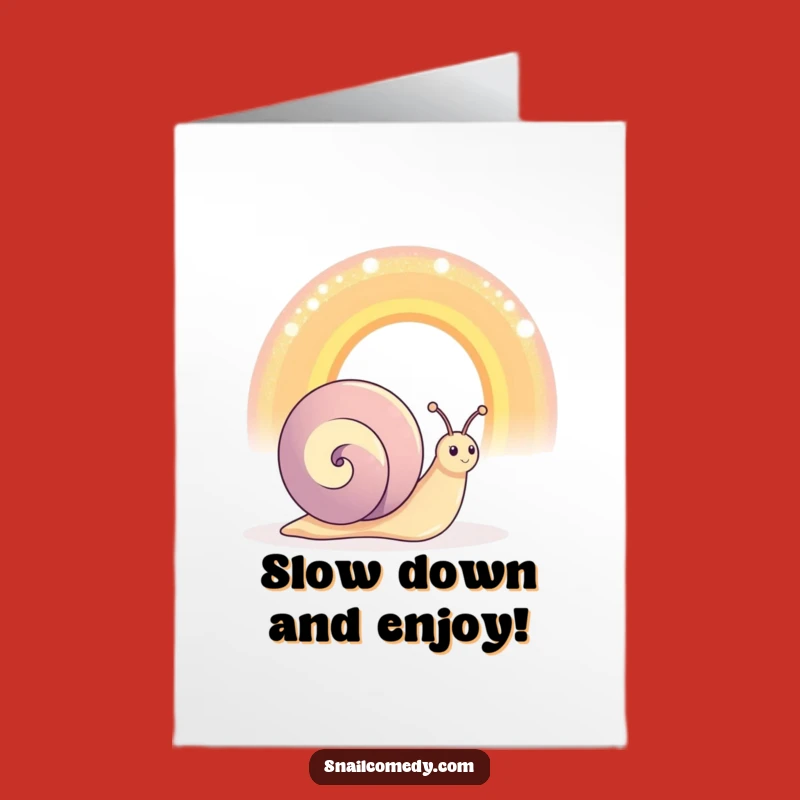 Funny Free Printable Birthday Card: Snail & Rainbow, Magical Downloadable Gift