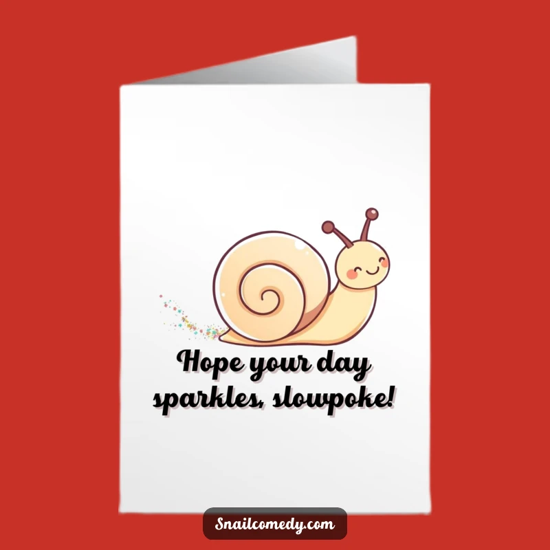 Sparkly Free Printable Birthday Card: Kawaii Snail Glitter Trail Downloadable