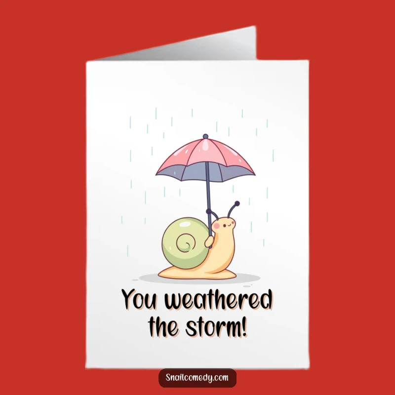 Free Printable Congrats Card: Funny Snail Umbrella, Awesome DIY Downloadable Gift
