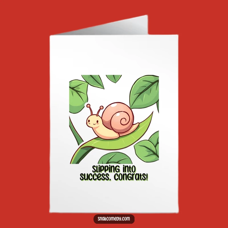 Free Printable Congrats Card: Snail's Slippery Success Slide - Downloadable Gift