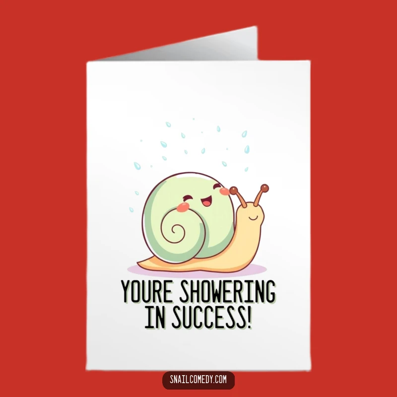 Free Printable Kawaii Snail Congrats Card: Sparkling Success Downloadable