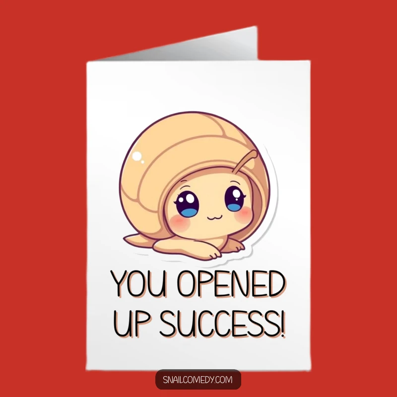 Free Printable Congrats Card: Curious Kawaii Snail, Funny Downloadable Gift