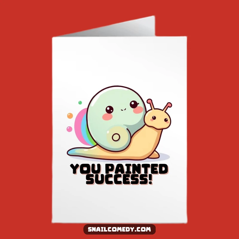 Free Printable Congratulations Card: Snail's Rainbow of Success!