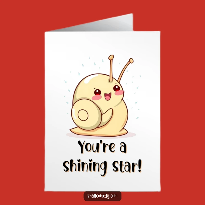 Free Printable Congrats Card: Kawaii Snail Raining Happiness, Funny Downloadable Gift