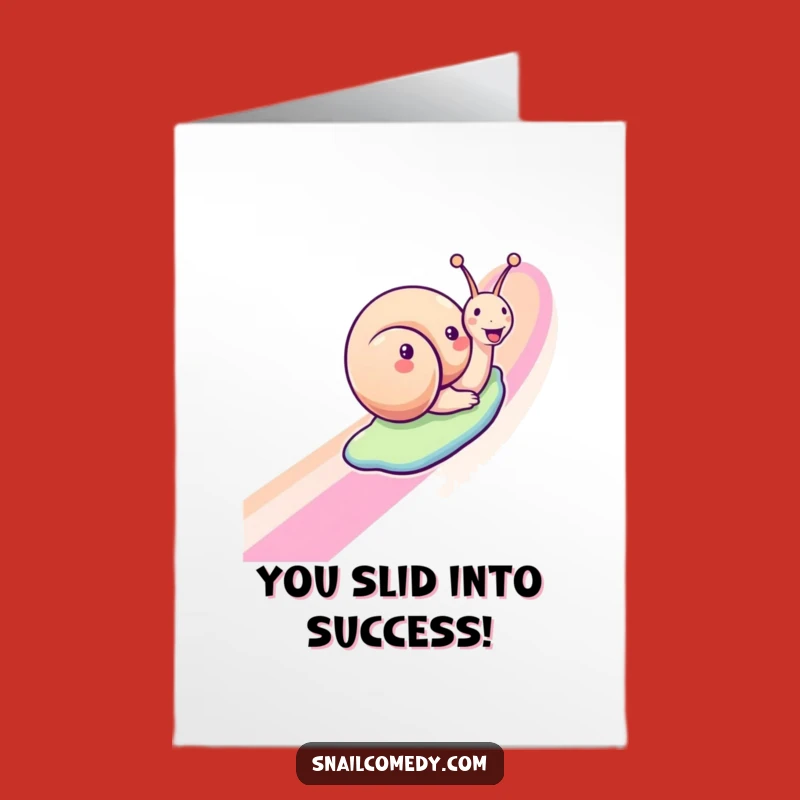 Free Printable Rainbow Snail Congrats Card: Cheerful, Funny Downloadable for Success