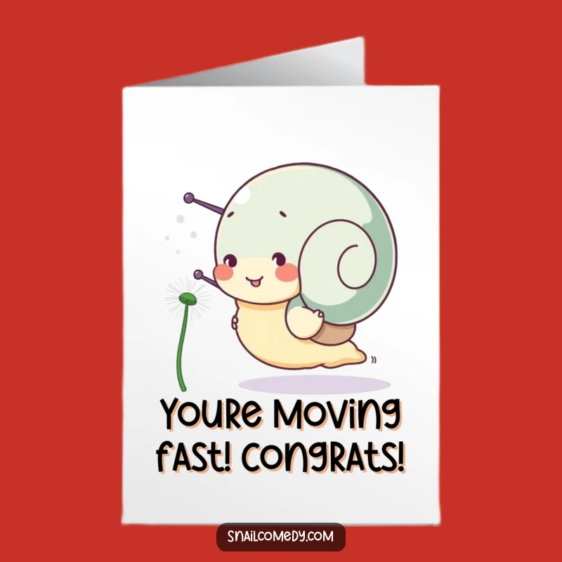 Free Printable Congrats Card: Funny Snail Race, Unique Downloadable Gift for Any Achievement