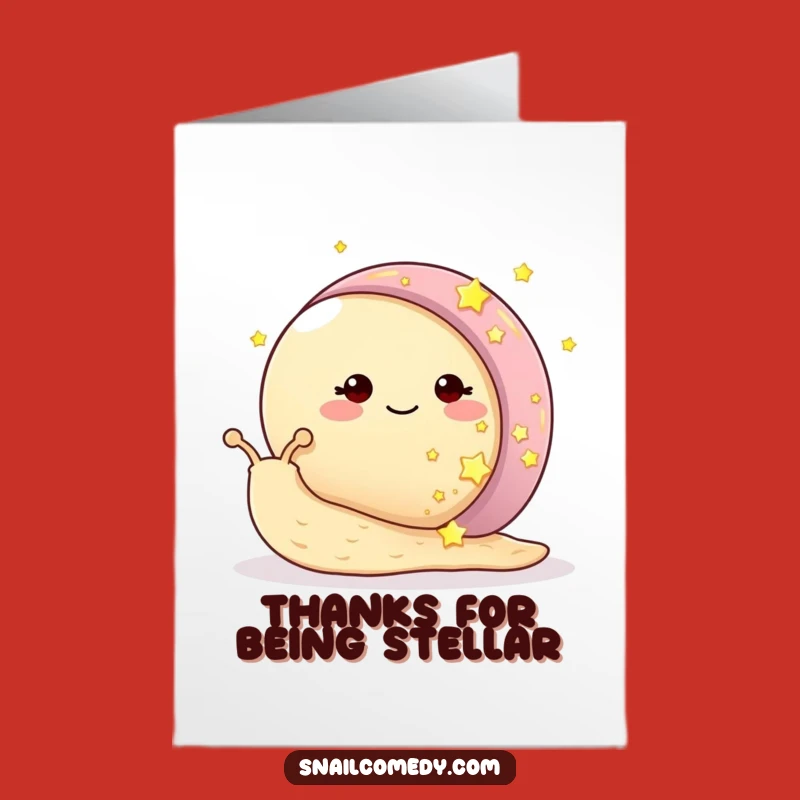 Free Printable Thank You Card: Smiling Star Snail, Funny Downloadable Gift