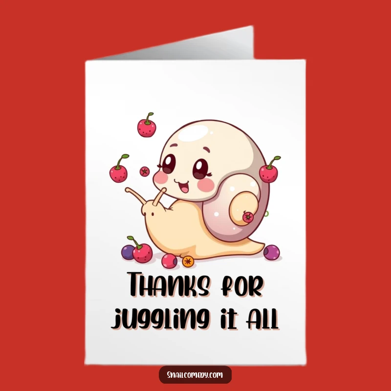 Free Printable Thank You Card: Snail's Berry Thanks, Funny Downloadable Gift!