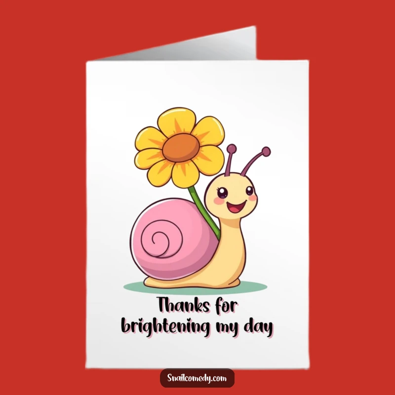 Free Printable Joyful Snail Flower Thank You Card - Blooming Funny Downloadable Appreciation