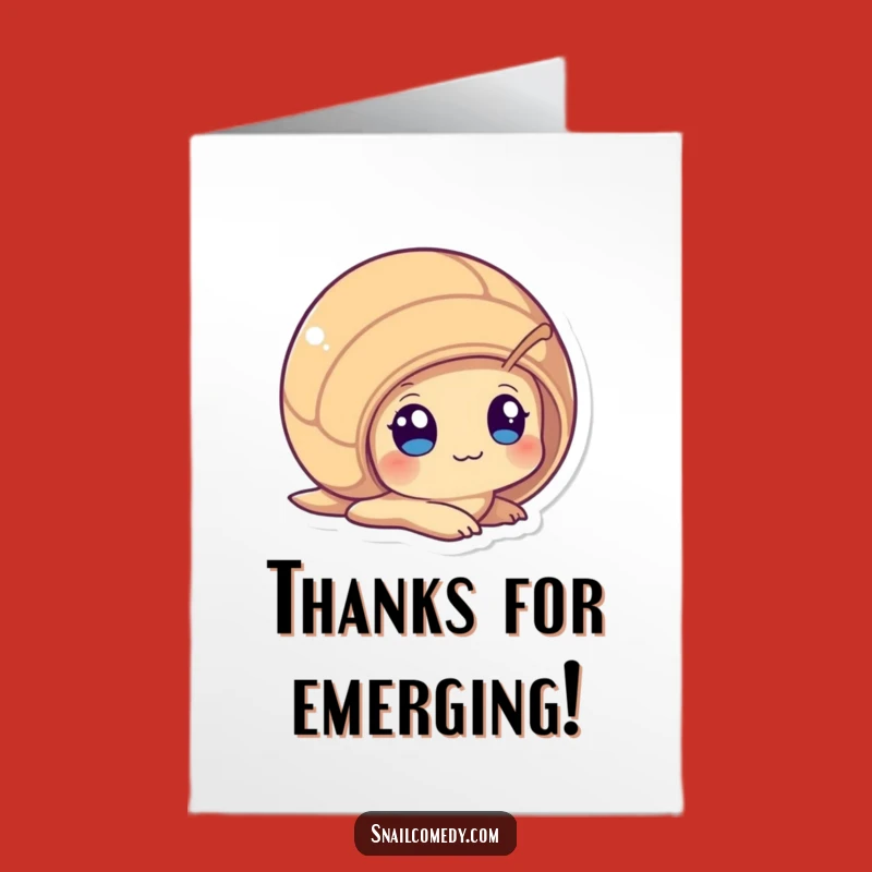 Free Printable Thank You Card: Curious Kawaii Snail, Funny Downloadable Gift