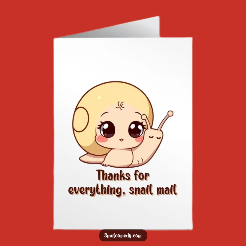 Free Printable Thank You Card: Curious Snail Peeking, Funny Downloadable Gift