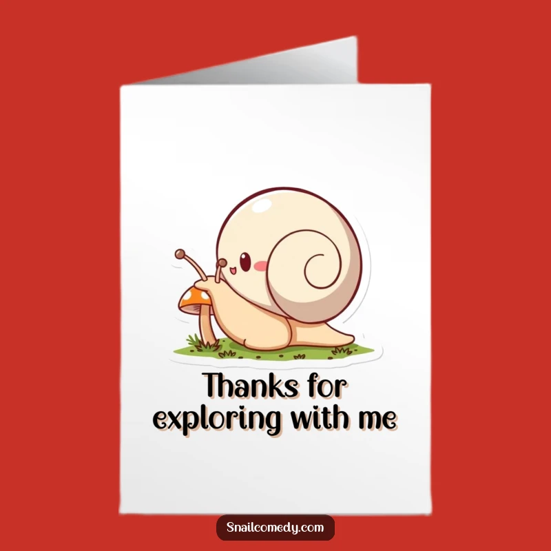 Free Printable Thank You Card: Funny Snail Explore, Grateful Downloadable Gift