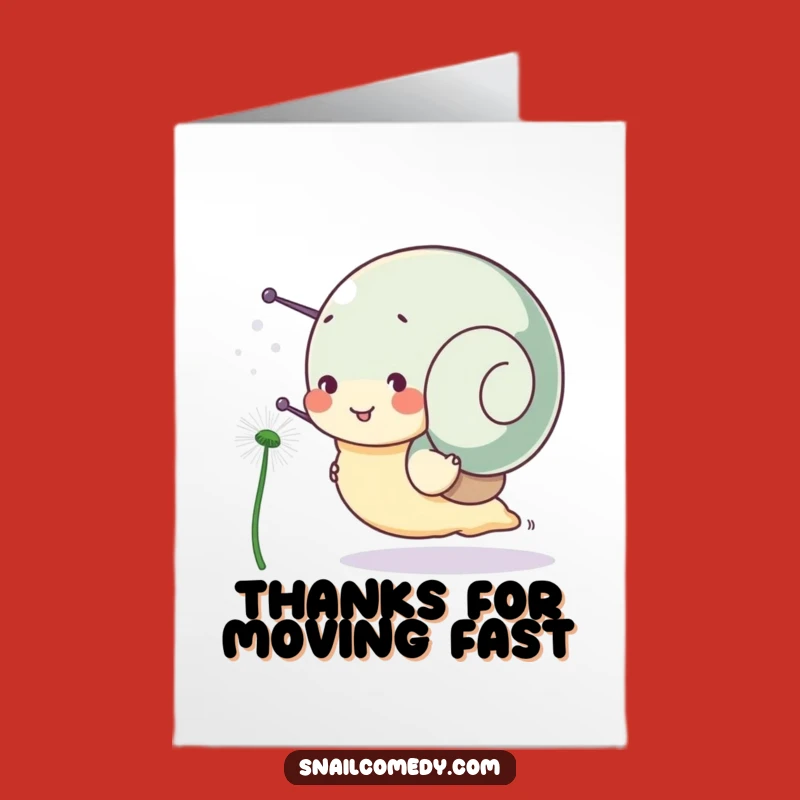 Free Printable Thank You Card: Funny Snail Race, Express Gratitude Downloadable Gift