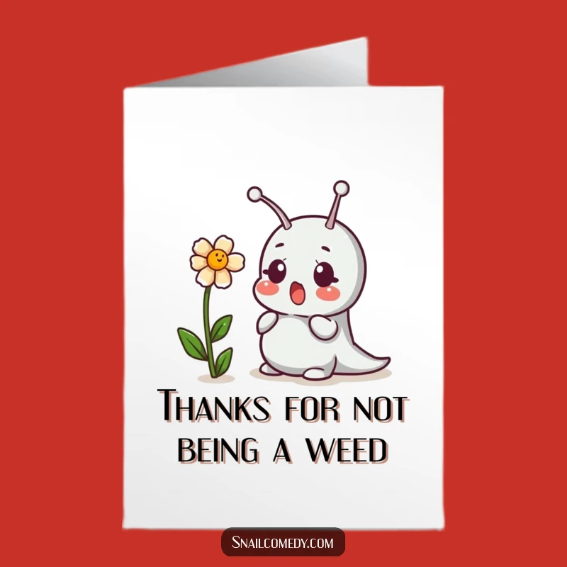 Free Printable Thank You Card: Funny Snail Surprise! Giggle Flower Downloadable