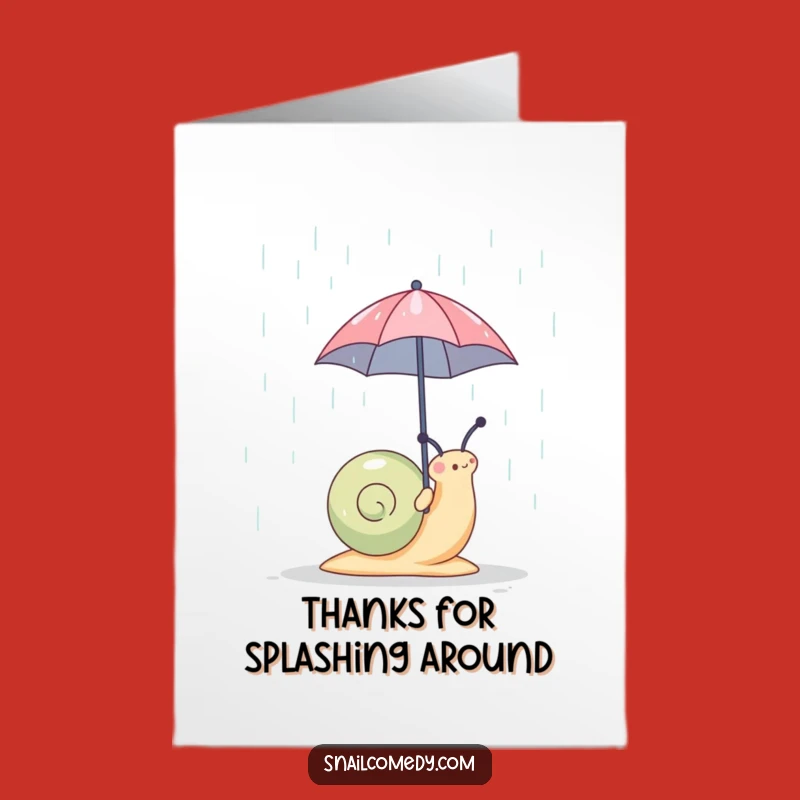Free Printable Thank You Card: Funny Snail With Umbrella, Sweet DIY Downloadable Gift