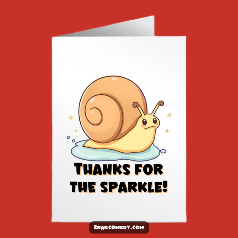 Free Printable Snail Thank You Card: Excited Sparkle Trail Downloadable Note
