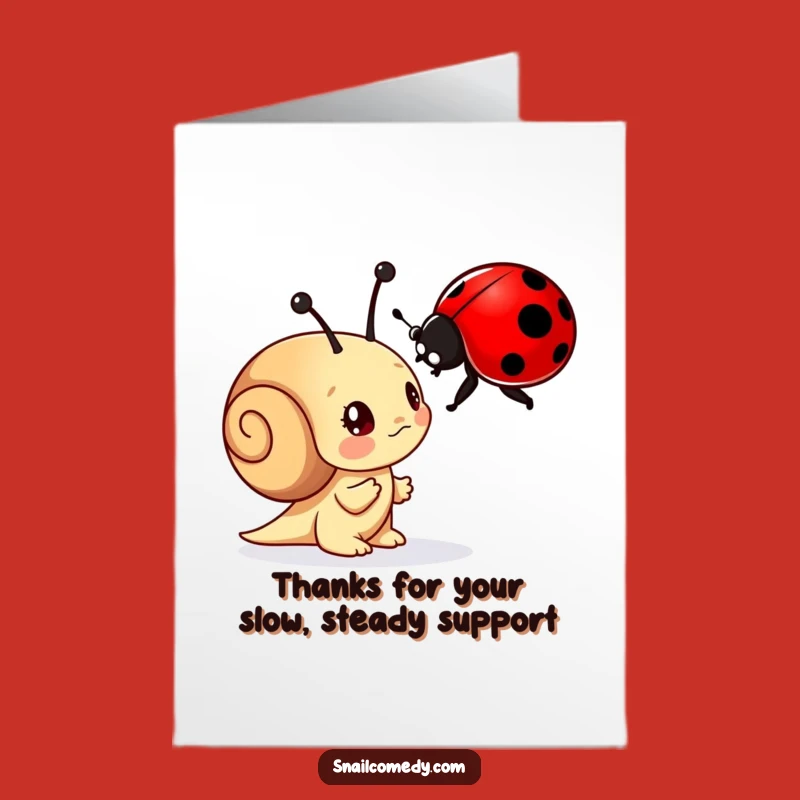 Free Printable Thank You Card: Curious Snail, Ladybug Gratitude Downloadable