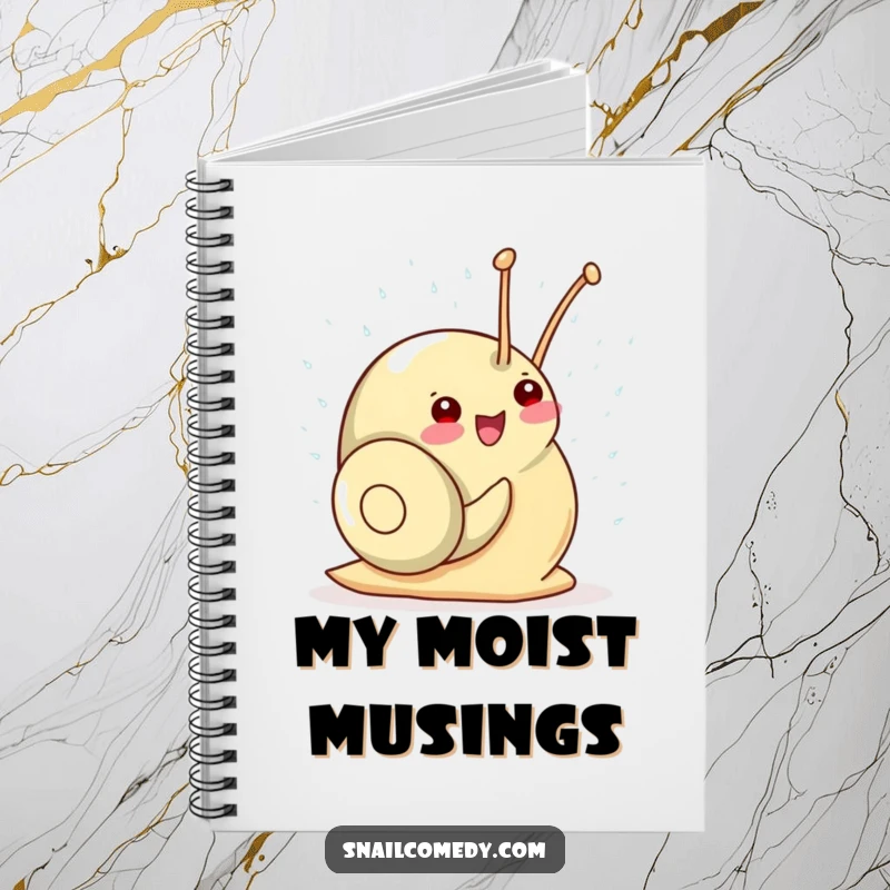 Funny Kawaii Snail Notebook: A gleeful snail showers in tiny, sparkling raindrops, perfect for capturing joyful thoughts and ideas.