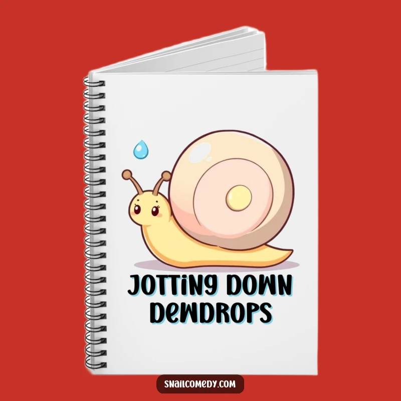 Funny Kawaii Snail Shy Smile Notebook - Dewdrop Offering Journal, Gift