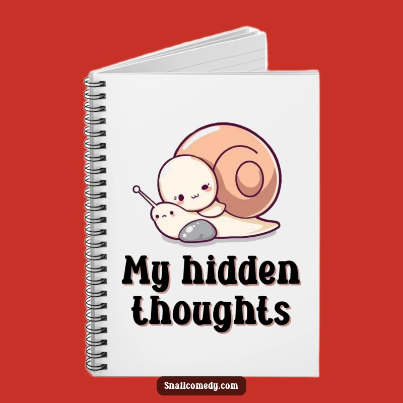Funny Snail Pebble Hide Notebook - Cute Cartoon Snail Journal, Perfect Funny Gift