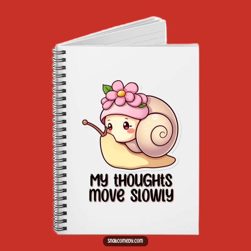 Funny Kawaii Snail Flower Hat Notebook - Adorable Peeking Snail Journal, Gift