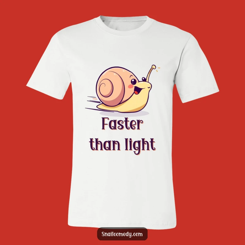 Funny Excited Kawaii Snail T-Shirt - Speedy Zoom & A Surprising Outfit